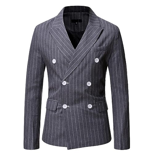 Herren Blazer Jackett,Leichter Blazer Für Herren, Slim Fit Jacke, Langärmelig, Zweireihig, Maßgeschneiderter Blazer, Streifen, Strickjacke, Lässig, Business, Eleganter Anzug, Sportmantel, Abende Herren Blazer Jackett,Leichter Blazer Für Herren, Slim Fit Jacke, Langärmelig, Zweireihig, Maßgeschneiderter Blazer, Streifen, Strickjacke, Lässig, Business, Eleganter Anzug, Sportmantel, Abende von CuLtP