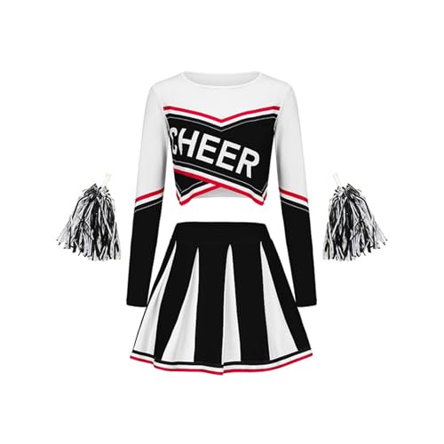 Faschingskostüme, Fasching Kostüm Damen, Cheerleaderkostüm Damen Cheerleadering Outfit Mädchen, Cheerleader Uniform Kleid, Kostüme für Erwachsene, Cheer Outfit Fasching Party Halloween Kostüm Kleid Mi von Cubinest