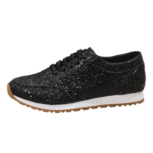 Glitzer Sneaker, Glitzer Sneaker, Glitzer Schuhe Damen Pailletten Strass Sneaker Elegant und Bequem Turnschuhe Outdoor Sportschuhe Italienische Slip On Laufschuhe Karneval Festliche Glänzende Silber S von Cubinest