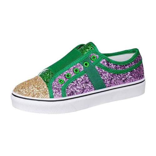 Schuhe 70Er Jahre Damen, Schuhe 70Er Jahre Damen, Glitzer Schuhe Damen Slip On Sneaker Flache Low Turnschuhe Outdoor Sportschuhe Pailletten Strass Laufschuhe Karneval Festliche Schuhe Glänzende Silber von Cubinest