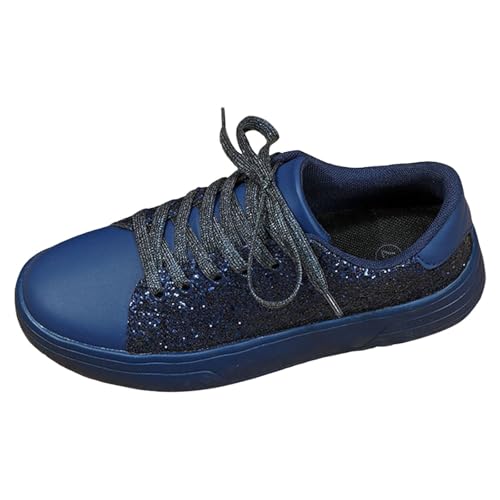 Sommerschuhe Damen, Sommerschuhe Damen, Glitzer Schuhe Damen Slip On Sneaker Flache Low Turnschuhe Outdoor Sportschuhe Pailletten Strass Laufschuhe Karneval Festliche Schuhe Glänzende Silber Schnürsen von Cubinest