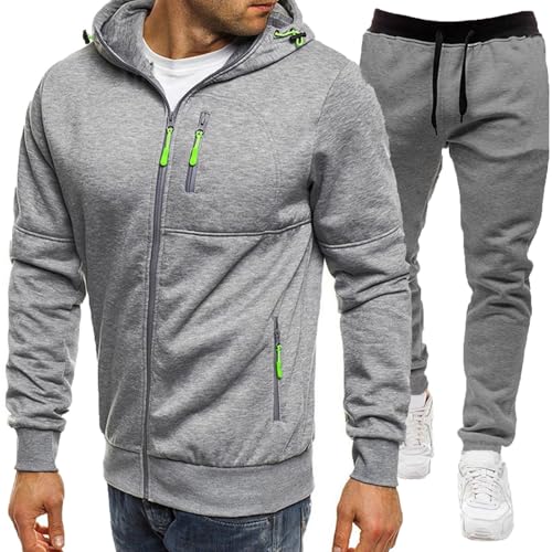 Trainingsanzug, Herren Jogginganzug Trainingsanzug Sportanzug 2-Teilig Set - Kapuzenpullover + Jogginghose Sweatjacke Trainingshose Streatwear Freizeitanzug Sport Anzug Tracksuit Fitnessanzug von Cubinest