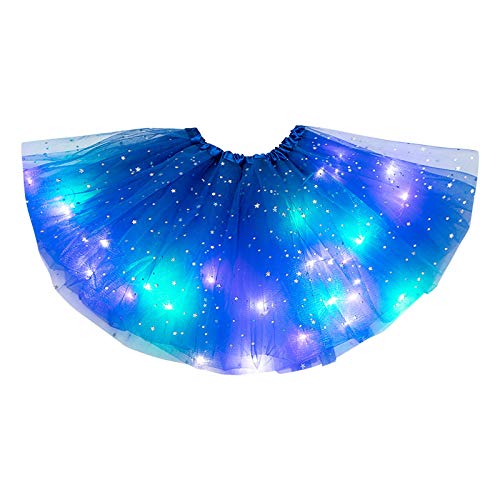 Tüllrock Tütü Damen Blau Blauer Tüllrock, Tüllrock Damen Hohe Taille 50er Unterrock - Puffy A Linie Tüll Rock Karneval Rockabilly Ballett Petticoat Tütü Rock Kurz Faschingskostüme von Cubinest