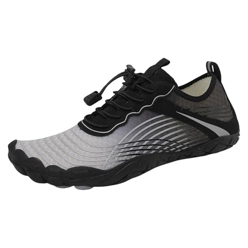 rutschfest Breiter Zehenbox Barfußschuhe Damen Herren Schnell Trocknend Barfuss Schuhe Wasserschuhe Schwimmschuhe Leichte Atmungsakiv Outdoor Men Women Barefoot Shoes,Weiß,38/EU von Cubinest