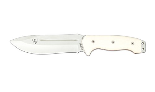 Cudeman Survival Messer Weißer Micarta mit rotem Liner, Klingenlänge: 16 cm, CUDM-1074 von Cudeman