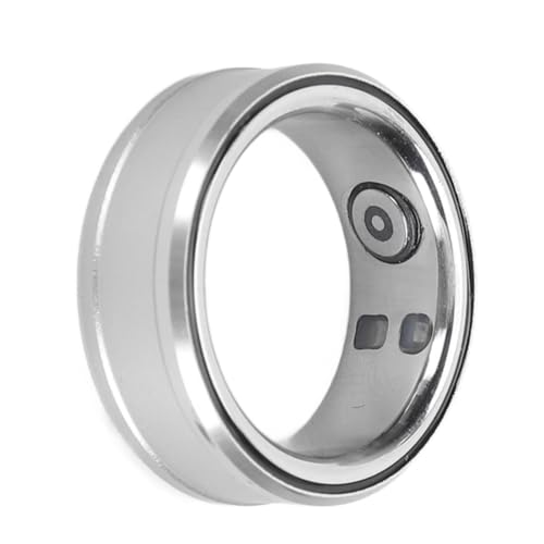 Cuifati Intelligenter Gesundheitsring für Damen und Herren, IP68 Wasserdichter Fitness-Tracker-Ring mit Ladeetui, Unterstützt Schrittzählung, Schlafqualität, Überwachung der (Silver) von Cuifati