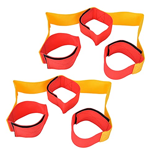 Culnflun Fester Gürtel mit Beinen, elastische Multiplayer-Fußgamaschen, interaktives Teamspiel-Spielzeug für Outdoor-Sportgeräte (3-Person Leggings (1 Pair)) von Culnflun