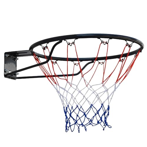 Basketball Rand, 15 Zoll Hochleistungs -Basketball -Rand Ersatz durch Basketballnetz, Wall Mount Basketball Hoop für Kinder Auffahrt Backyard Indoor Outdoor Schwarz, Basketball von Cunlvyyds