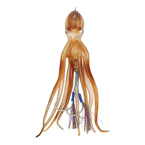 Octopus Jig, Oktopus-Köder Weicher künstlicher Angelköder mit großen Augen - Tintenfischköder für erfolgreiches Angeln von Cuque