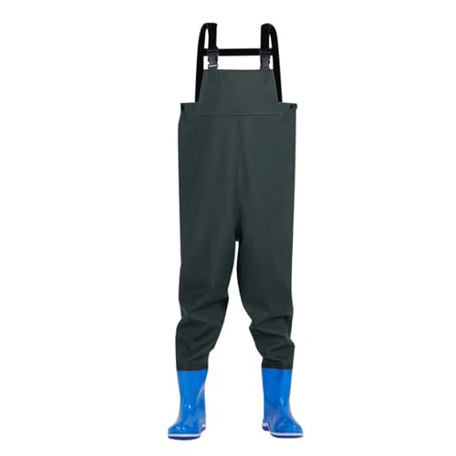 Kinderwathose, Kinder Brust Wathose, Wathose Anglerhose Kinder mit Verstellbarer Riemen, Winddicht Angeln Wathose Stiefel wasserdichte rutschfest Kinder-Wathose für Jungen und Mädchen von Cvanxluy