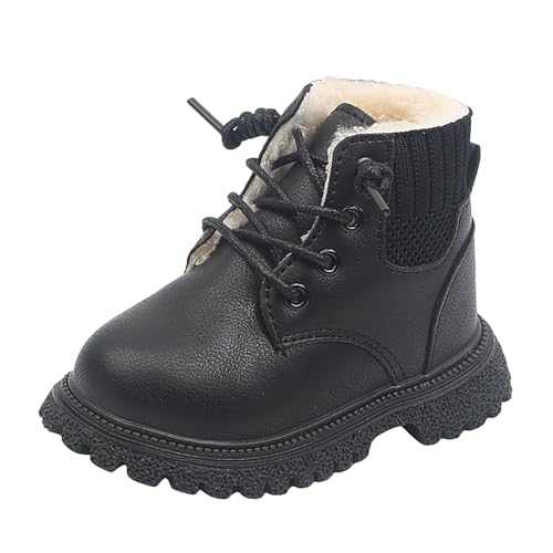 Schuhe Kinder Mädchen Winter Bequeme Freizeit Gummistiefel Wanderschuhe Leicht Schwarz Stiefel Wasserdicht Gefütterte Stiefeletten Winterschuhe Unisex Schneestiefel Thermostiefel von Cvanxluy