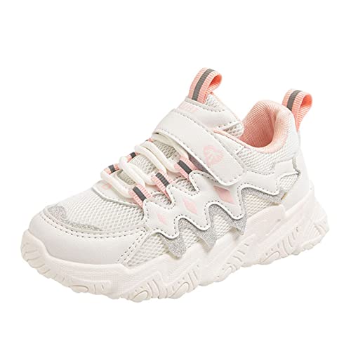 Sneaker Kinder 31 Mädchen Kinderschuhe Atmungsaktive Leichtgewichts Turnschuhe Hallenturnschuhe Weiß Outdoor Tennisschuhe Laufschuhe Leichtes Komfort Fitnessschuhe Hallenschuhe von Cvanxluy