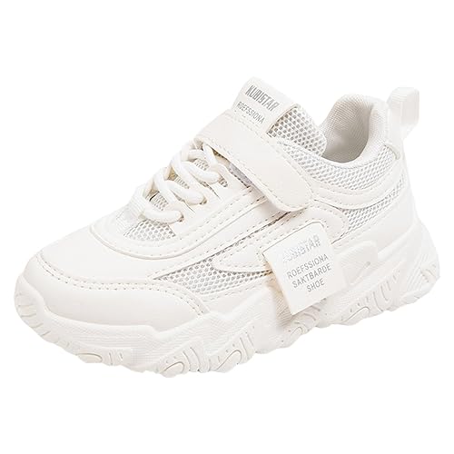 Sportschuhe Kinder Jungen Mädchen Turnschuhe Freizeitschuhe Leicht Atmungsaktiv Laufschuhe Outdoor Ganzjahres Sneaker rutschfest Unisex Hallenschuhe PU Kinderschuhe Klettverschluss Gr.26-37 von Cvanxluy