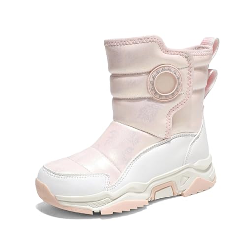 Winterschuhe Jungen 33 wasserdicht, Schuhe Kinder 35 Mädchen Schwarz Wasserdicht Winterboots Sportschuhe Leicht Wanderschuhe Boots Fitness Winter Winterstiefel Freizeit Bequeme Thermostiefel Stiefel von Cvanxluy