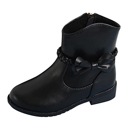 Winterschuhe Kinder Mädchen 30 Freizeit Winter Schuhe Schneestiefel Bequeme Wasserdicht Sportschuhe Kinderschuhe Fitness Bequemer Thermostiefel Stiefeletten rutschfest Schwarz Gummistiefel von Cvanxluy