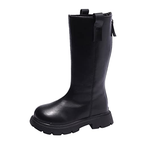 Winterstiefel Mädchen 24/25 Schwarz Stiefel Fitness Winterschuhe Kinderschuhe rutschfest Gefüttert Stiefeletten Schuhe Outdoor Wanderschuhe Weit Mode Sportschuhe Thermostiefel von Cvanxluy