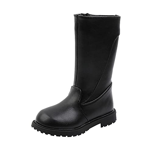 Winterstiefel Mädchen 24 25 Fitness Barfussschuhe Schwarz Freizeit Kinderstiefel Schuhe Outdoor rutschfest Sportschuhe Wanderschuhe Stiefeletten Gefüttert Classic Boots Stiefel von Cvanxluy