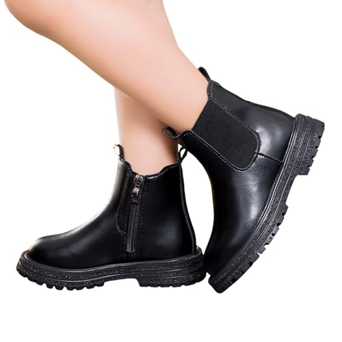 Winterstiefel Mädchen 28 Gefüttert Bequemer Schwarz Boots Wanderschuhe rutschfest Wasserdicht Sportschuhe Stiefel Gefütterte Leicht Gummistiefel Winterschuhe Warm Fitness Schneestiefel Kinderstiefel von Cvanxluy