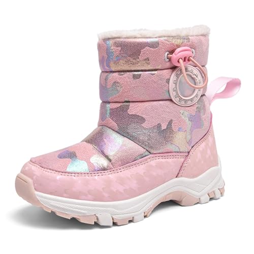 Winterstiefel mädchen 35 gefüttert, Schuhe Kinder 27 Wasserdicht Bequeme Kinderstiefel Boots Bequemer Leicht Wanderschuhe Unisex Warm Stiefel Winterstiefel Winter rutschfest Sportschuhe Kinderschuhe von Cvanxluy