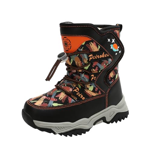 retourenkauf, Winterschuhe Kinder 36 Wasserdicht Leicht Gefütterte Schneestiefel Warm Boots Thermostiefel Schwarz Unisex Wanderschuhe Stiefeletten Fitness Bequemer Kinderschuhe von Cvanxluy