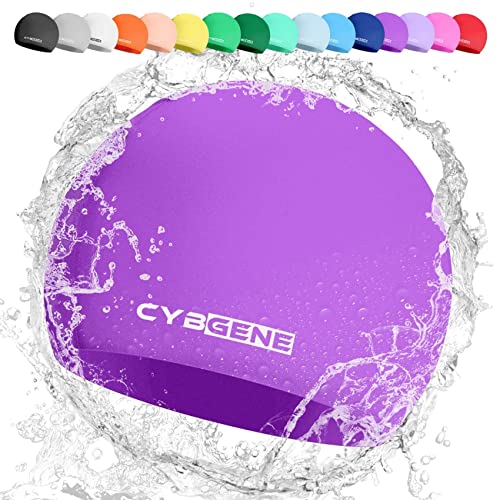 CybGene Silikon Badekappe für Kinder, Schwimmkappe Bademütze für Damen und Herren Unisex, Kleine, Violett CybGene Silikon Badekappe für Kinder, Schwimmkappe Bademütze für Damen und Herren Unisex, Kleine, Violett von CybGene