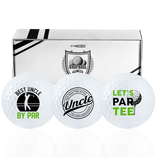 Funny Uncle Gifts Golfbälle-Set für Männer oder ihn, perfekt für Onkel, Kollegen, Chef, Golfer, Golfliebhaber zum Geburtstag und Vatertag, Weiß von CybGene
