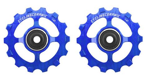 cyclingceramic narrow 14t schaltwerksrollchen fur shimano grx rx   xt xtr 12v blau von CyclingCeramic