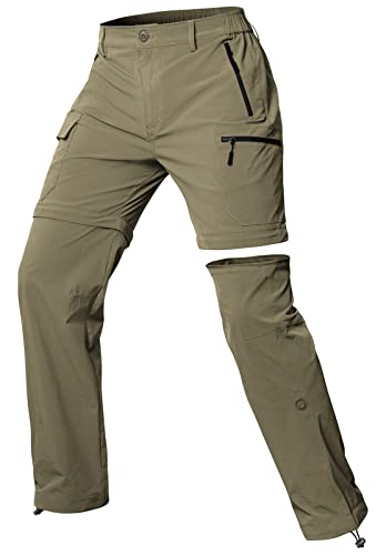 Cycorld Damen-Wanderhose-Zip-Off-Trekkinghose, Atmungsaktiv Wanderhose Damen Schnell Stretch Trekkinghose Abnehmbar Zip Off Outdoorhose Sommer Hiking Pants Funktionshose (Khaki, XL) von Cycorld