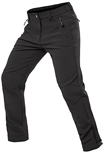 Cycorld Herren Wanderhose-Winter-Outdoorhose-Skihose,Thermohose Wasserdicht Gefütterte Softshellhose Winddicht Warm Fleece Schneehose Trekkinghose Skifahren Hundesport (Dunkelgrau, L) von Cycorld