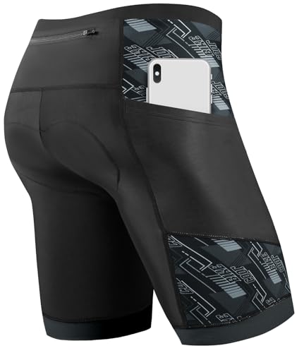 Cycorld Radlerhose Herren mit Sitzpolster 4D, Radhose Herren Fahrradhose Atmungsaktiv Elastische und Schnelltrocknend Bike Hose (Schwarz, M) von Cycorld