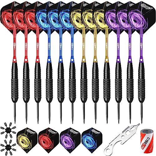 CyeeLife 22g Dartpfeile mit Metallspitze,12 Alu-Schäften+Sharpener+Werkzeug+16 Flights und 16 Flightkappen,Steeldarts Set CyeeLife 22g Dartpfeile mit Metallspitze,12 Alu-Schäften+Sharpener+Werkzeug+16 Flights und 16 Flightkappen,Steeldarts Set von CyeeLife