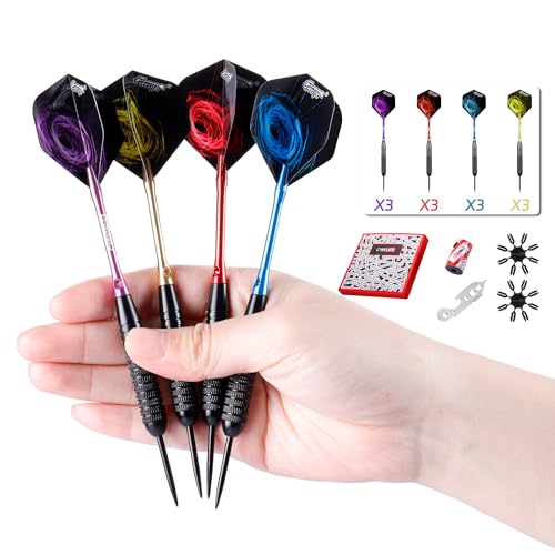 CyeeLife 12pcs Steel Dartpfeile 28g mit Metallspitze,Alu-Schäften,Sharpener,Werkzeug,Extra Flights und Flightkappen,Schwer Steeldarts Set CyeeLife 12pcs Steel Dartpfeile 28g mit Metallspitze,Alu-Schäften,Sharpener,Werkzeug,Extra Flights und Flightkappen,Schwer Steeldarts Set von CyeeLife