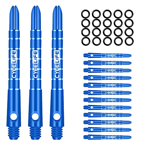 CyeeLife Aluminum Dart Schäfte 15 Stück,2BA Dartpfeile Stems 48mm Blau von CyeeLife