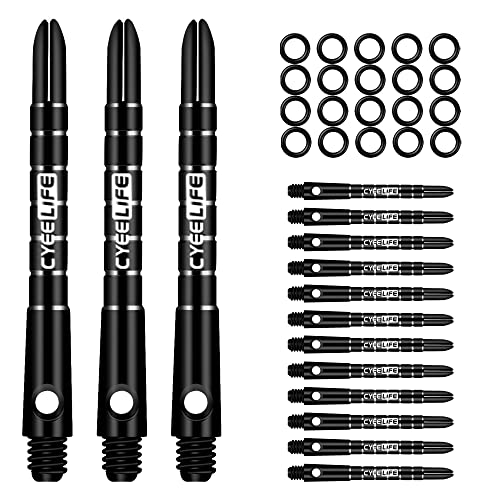 CyeeLife Aluminum Dart Schäfte 15 Stück,2BA Dartpfeile Stems 48mm Schwarz von CyeeLife