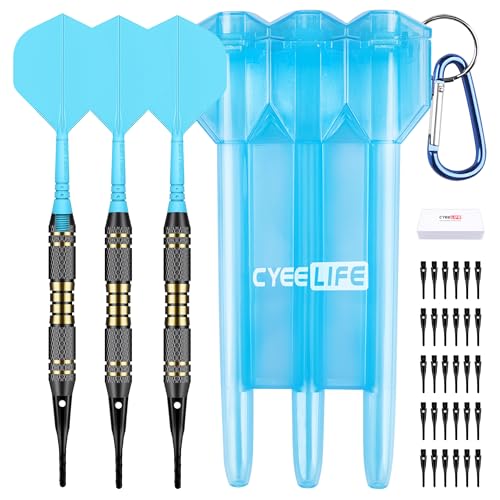 CyeeLife Dartpfeile mit Kunststoffspitze, Dart Pfeile Set, 3 Stück Dartpfeile Plastik für Elektronische Dartscheibe mit 30pcs Softdart Spitzen und Aufbewahrungsbox,18 Gramm Profi Softdarts dartpfeil CyeeLife Dartpfeile mit Kunststoffspitze, Dart Pfeile Set, 3 Stück Dartpfeile Plastik für Elektronische Dartscheibe mit 30pcs Softdart Spitzen und Aufbewahrungsbox,18 Gramm Profi Softdarts dartpfeil von CyeeLife