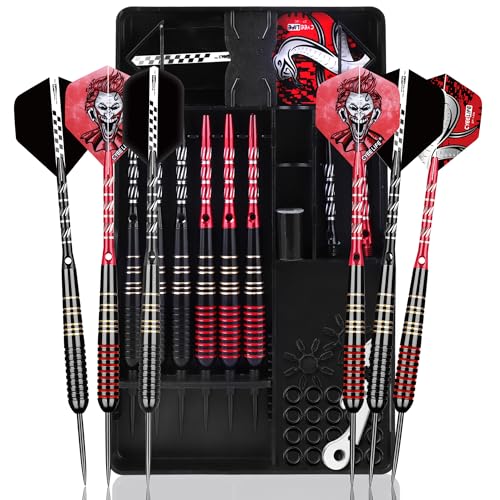 CyeeLife Dartpfeile mit Metallspitze,6 Stück 24 Gramm,Profi Steeldarts 8 Aluminium Schaft mit 16 Flights 20 Orings 2 Flugbefestigung 1 Sharpener und 1 Werkzeug CyeeLife Dartpfeile mit Metallspitze,6 Stück 24 Gramm,Profi Steeldarts 8 Aluminium Schaft mit 16 Flights 20 Orings 2 Flugbefestigung 1 Sharpener und 1 Werkzeug von CyeeLife