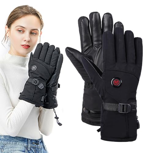 Cymwer Beheizbare Handschuhe for Herren Damen, Elektrische Beheizte Handschuhe Ski Handschuhe, Wiederaufladbar 3 Stufige Beheizte Winterhandschuhe, Touchscreen Heizhandschuhe von Cymwer