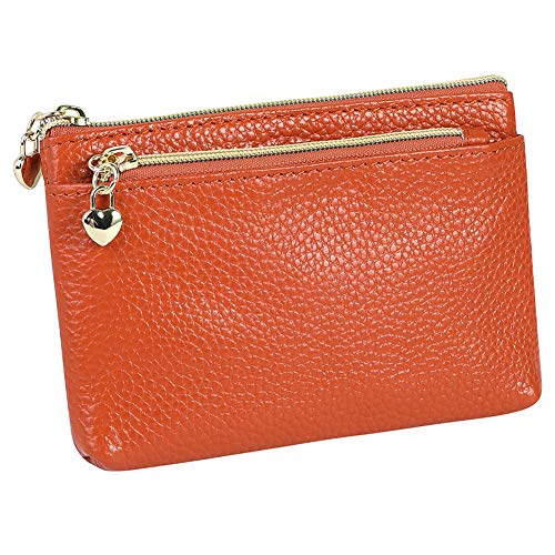 Damen Leder Geldbörse Münzgeldbörse Reißverschluss Taschengröße Pouch Münzbörsen, Braun Damen Leder Geldbörse Münzgeldbörse Reißverschluss Taschengröße Pouch Münzbörsen, Braun von Cynure