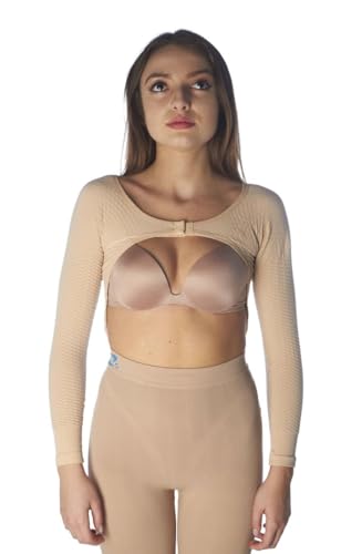 CzSalus Lipödem Lymphödem Straffende und schlank machende K2 Kompressions Ärmel (Nude, L/XL) von CzSalus