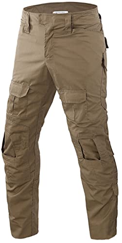 Czen Kampfhose Herren, Militärische Taktische Hosen Airsoft Gear BDU Uniformen Camouflage Hose für Paintball Jagd Airsoft (Khaki,S) von Czen