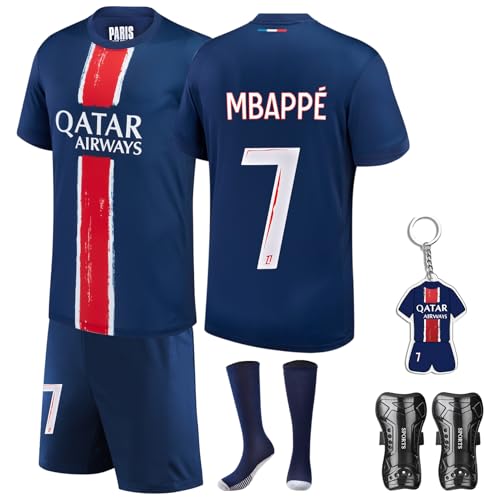 Czzovos Saison 24/25 Fußballtrikot für Kinder, Nr.7 Fußball Trikot Herren Fussball, Fußballtrikot Set Kinder T-Shirt und Shorts Jersey Fußballtrikot mit Socken für Kinder und Knieschützer im Set Czzovos Saison 24/25 Fußballtrikot für Kinder, Nr.7 Fußball Trikot Herren Fussball, Fußballtrikot Set Kinder T-Shirt und Shorts Jersey Fußballtrikot mit Socken für Kinder und Knieschützer im Set von Czzovos