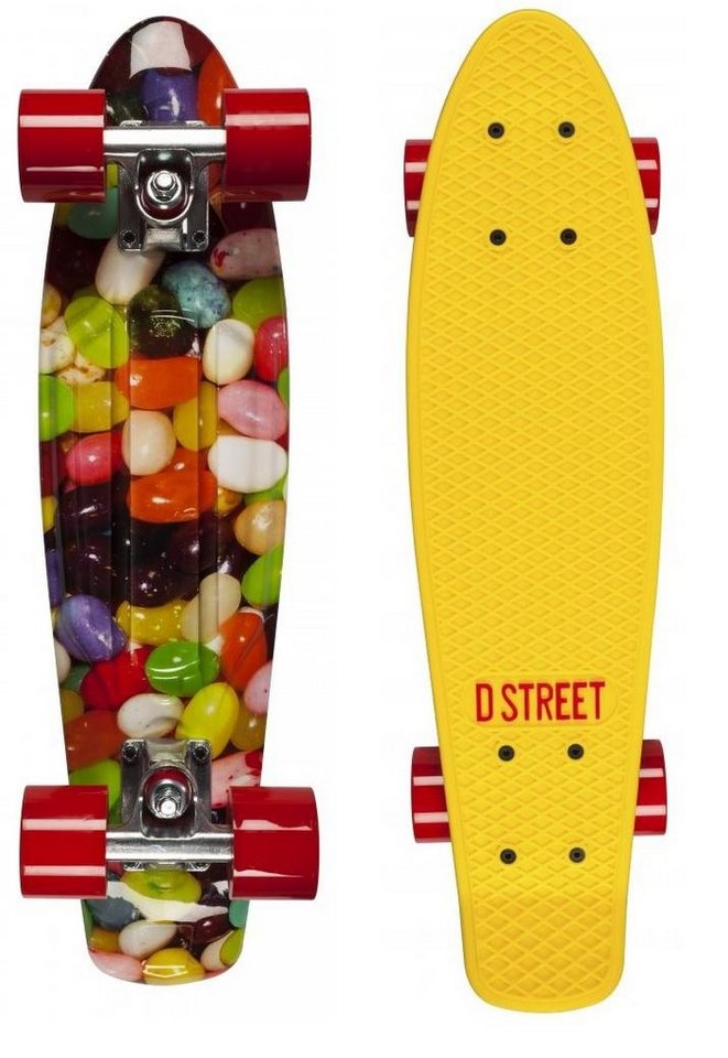D Street Miniskateboard D Street Polyprop Mini Cruiser Kinder Retro Skateboard 57 Gelb bonbon von D Street
