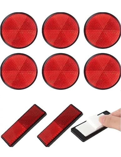 8 Stück Mehrzweck-Reflektoren für Wohnwagen, Fahrrad, Rot von D.I.D