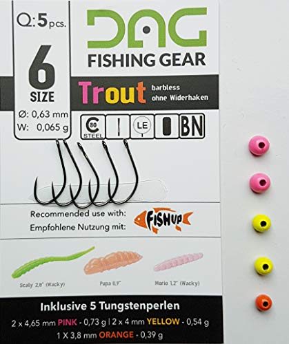 Tungsten und Haken der Firma FishUp mit Öhr in der Größe 6 Tungsten und Haken der Firma FishUp mit Öhr in der Größe 6 von pro-bite