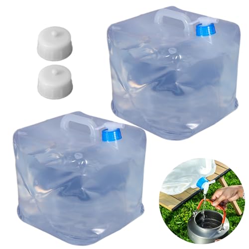 2 Stück 10L Wasserkanister Set, BPA-Freier Wasserkanister Faltbar mit Zapfhahn und Griff, Tragbarer Wasserbehälter, Wassersack für Outdoor, Camping, Reisen, Wandern, Notfallüberlebensset 2 Stück 10L Wasserkanister Set, BPA-Freier Wasserkanister Faltbar mit Zapfhahn und Griff, Tragbarer Wasserbehälter, Wassersack für Outdoor, Camping, Reisen, Wandern, Notfallüberlebensset von DALAETUS