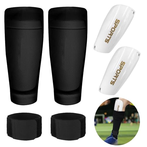 6 Stück Schienbeinschoner, Fussball Schienbeinschoner mit Socken und Riemen für Erwachsene und Jugend Fußball Schutzausrüstung von DALAETUS