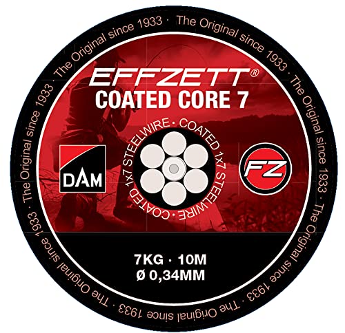 DAM Fz Effzett 1x7 Coated Core 7 10m 20kg 56421 Stahlvorfach von DAM