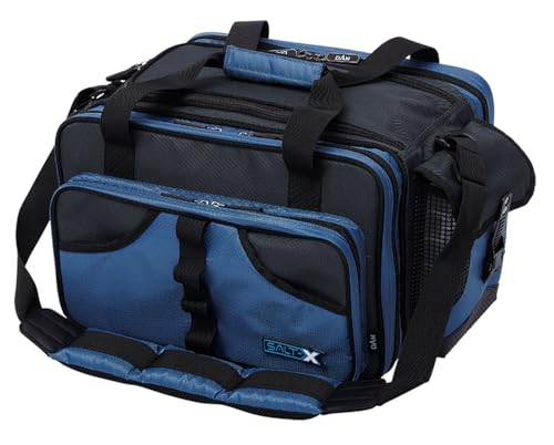 DAM STEELPOWER Blue - Pilk- und Ködertasche, 18 PVC Röhren, 2 Boxen, viele Fächer, Schultergurt, wasserfester Anti-Rutschboden, 50x35x30cm von DAM