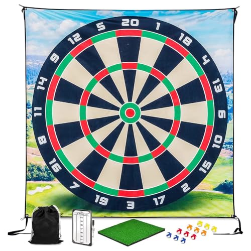 DAMAIAZG Chipping Game Mat with 12 Balls Training Mat Non Slip Stick Chip Game for Outdoor Backyard von DAMAIAZG