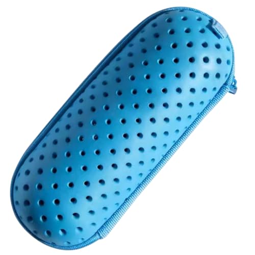 DAMAIAZG Schwimmbrillen-Etui, Schwimmbrillen-Schutzbox mit Clip und Abflusslöchern, Reißverschluss, Brillenetui, atmungsaktiv, leicht, Schwimmzubehör von DAMAIAZG